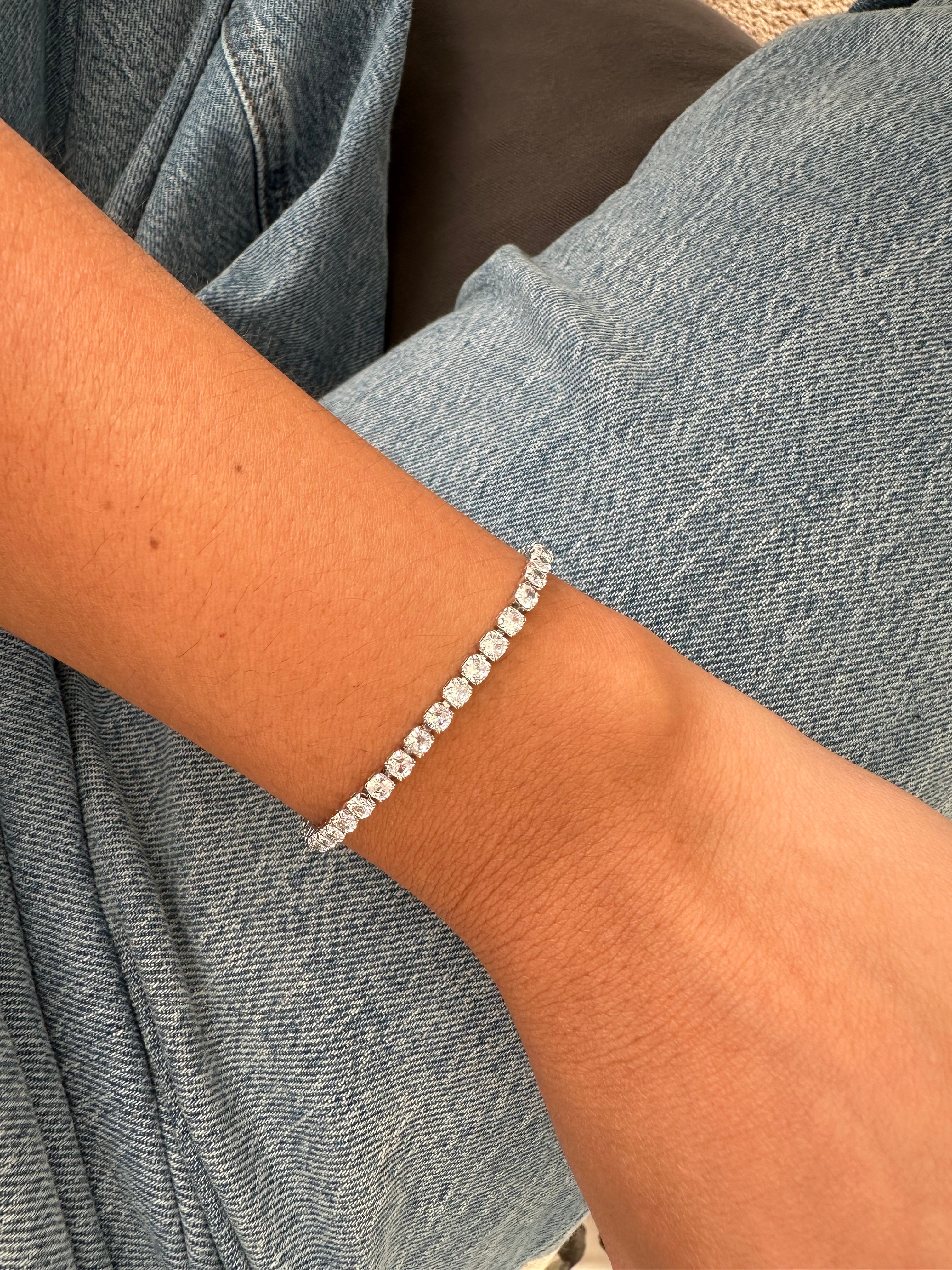 Pulsera Tennis Plateada