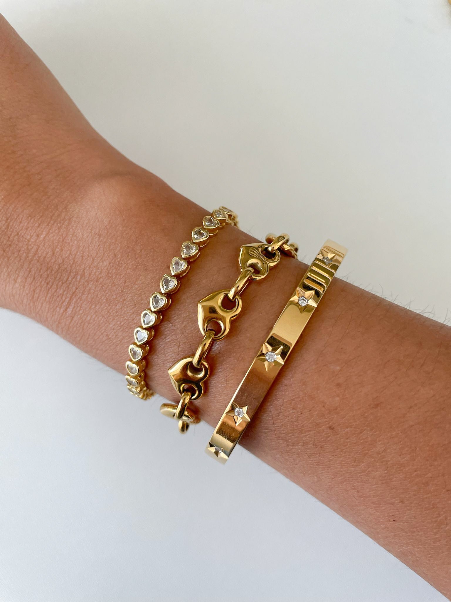 Pulsera Corazones Clear