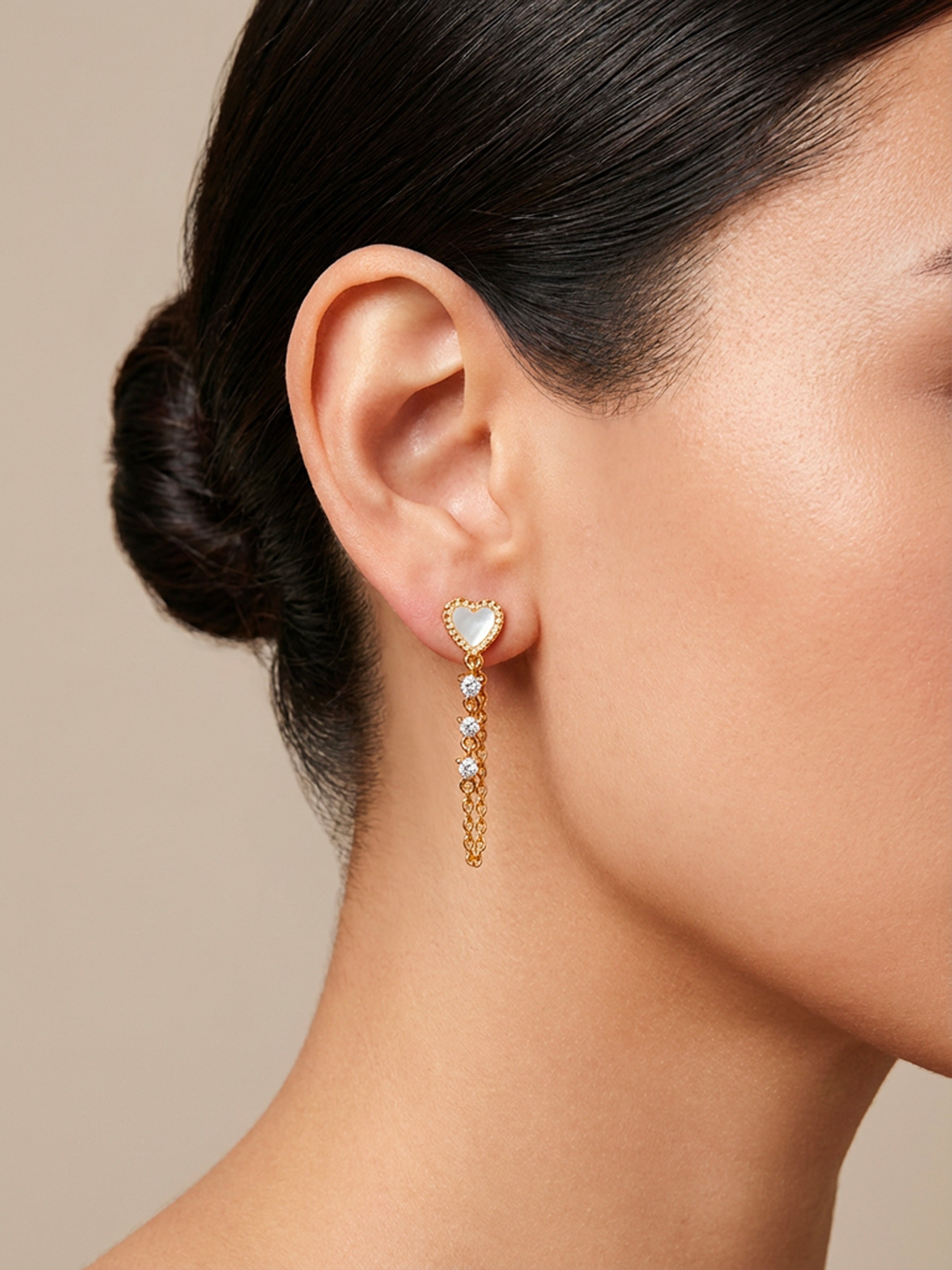 Aretes Cadena Corazón