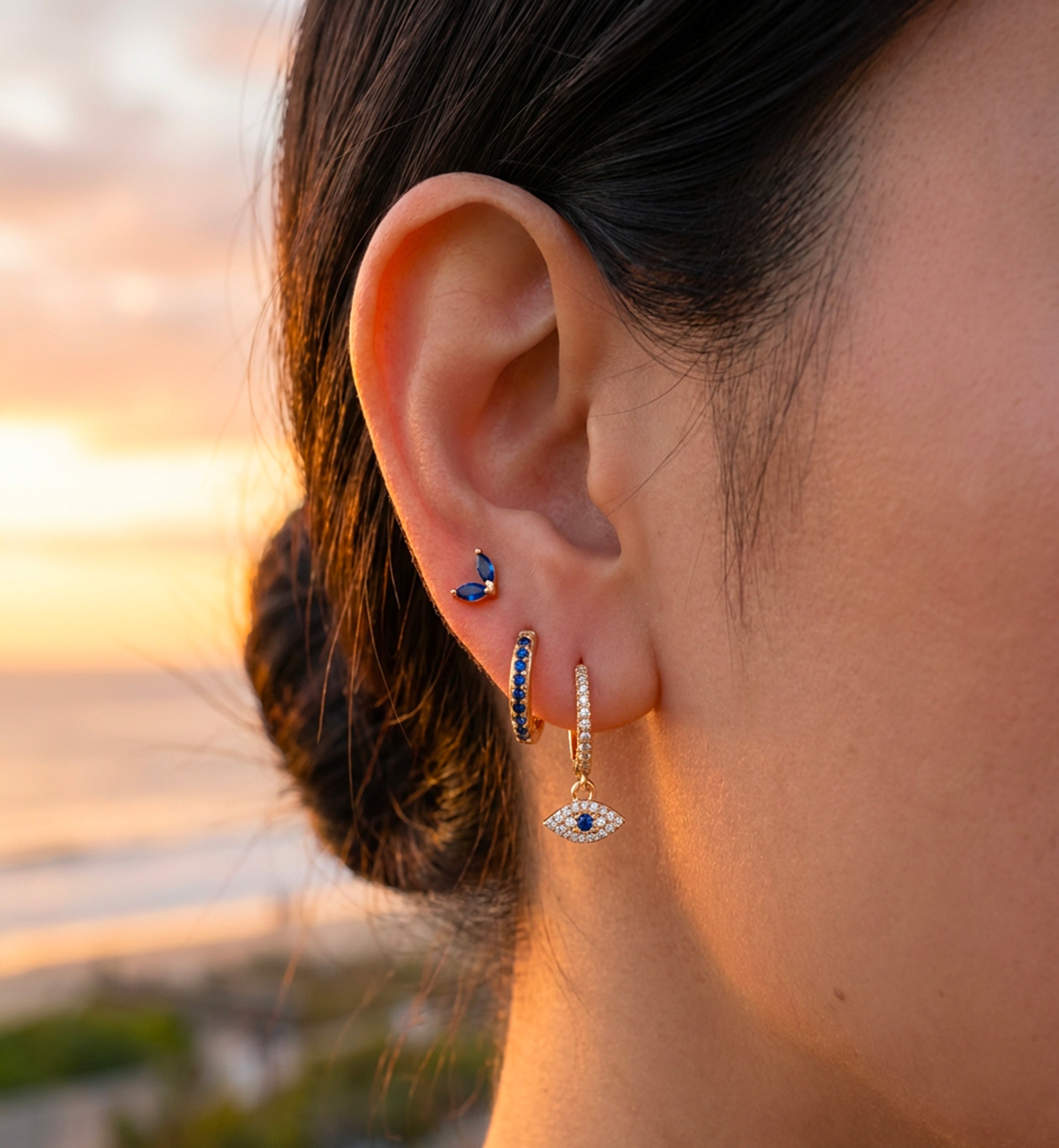 Set de Aretes Ojo Hamsa