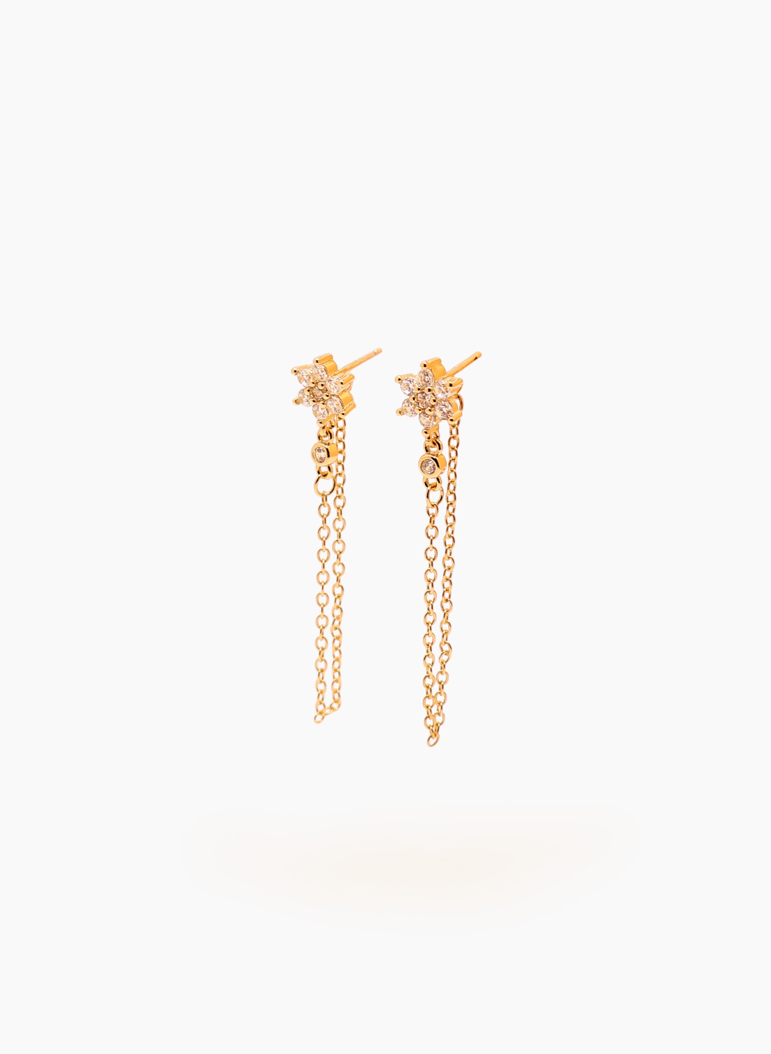 Aretes Cadena Flor