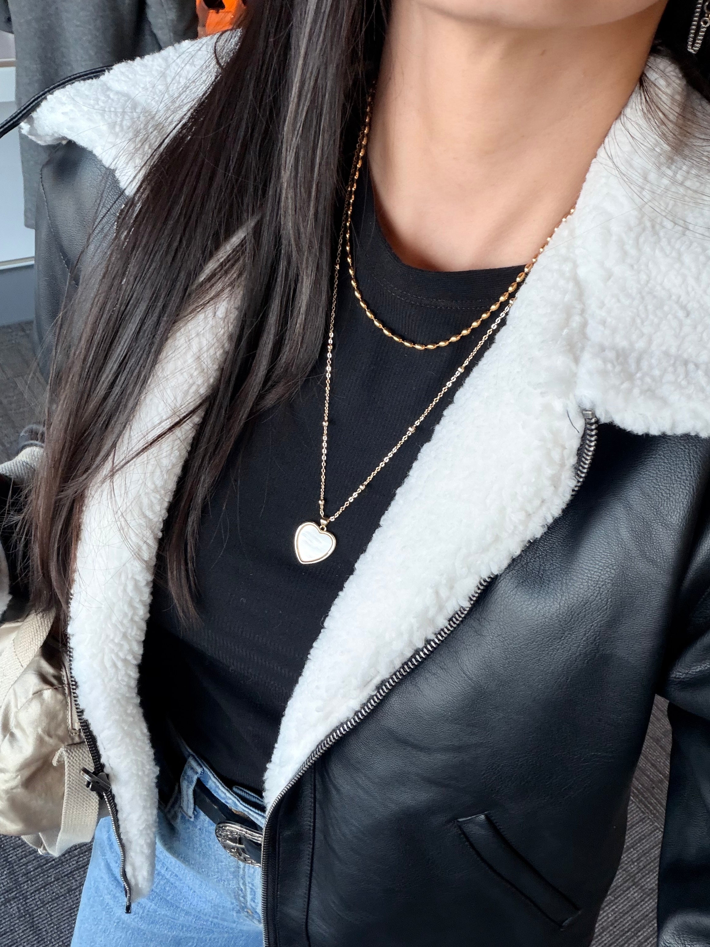 White Heart Necklace