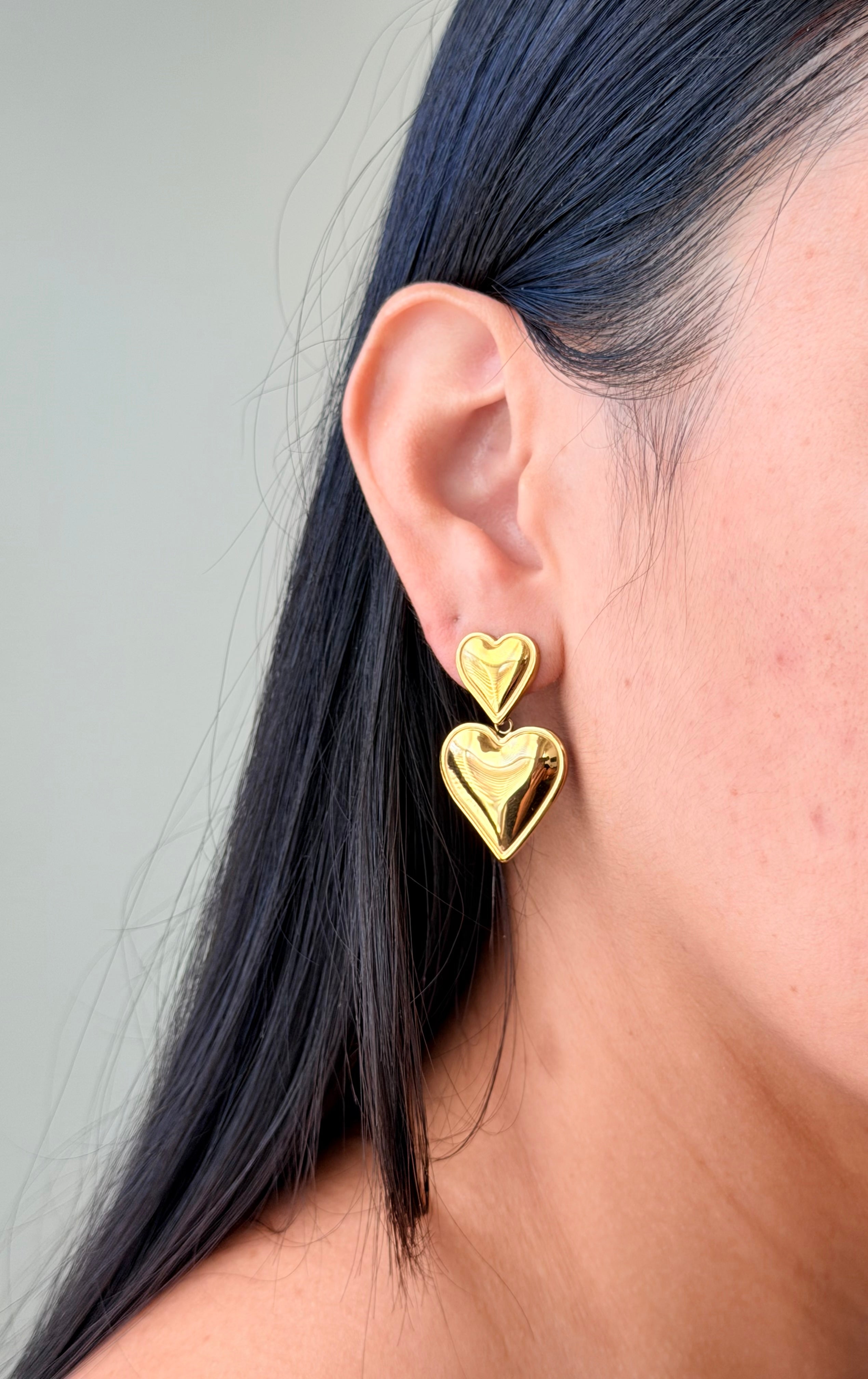Aretes Dobles Corazones