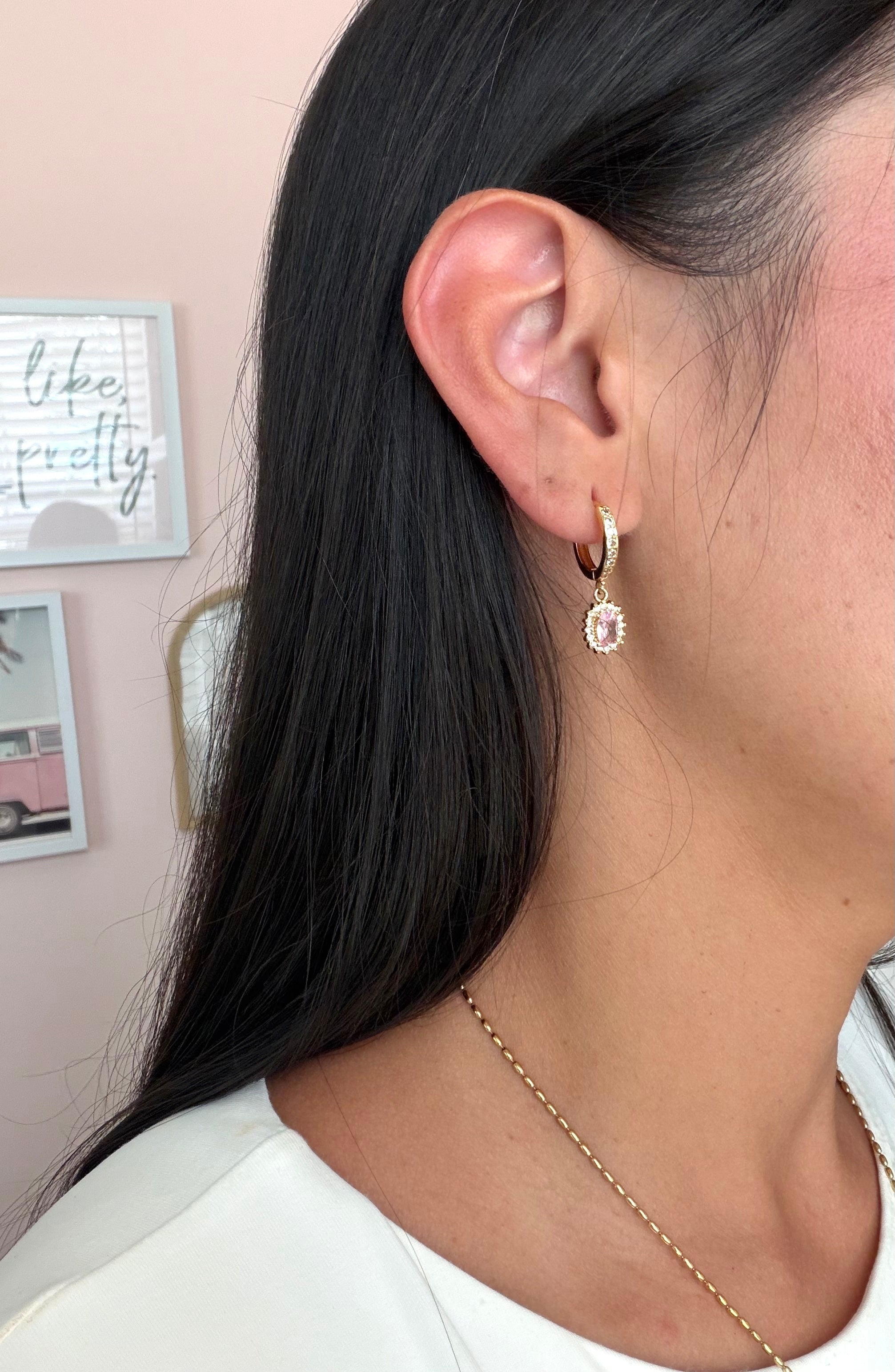 Aretes Girasol Rosado