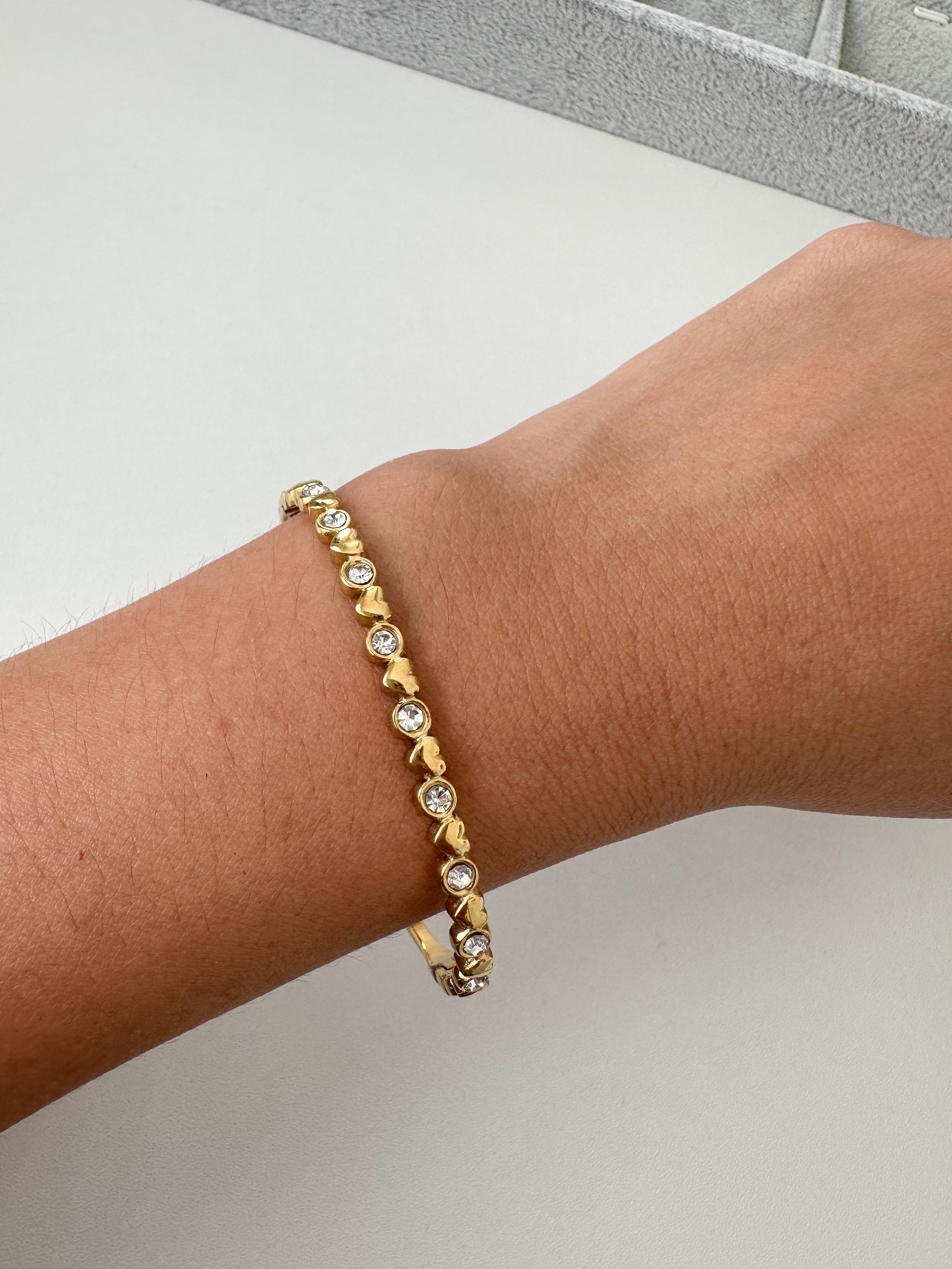 Pulsera Corazones brillantes