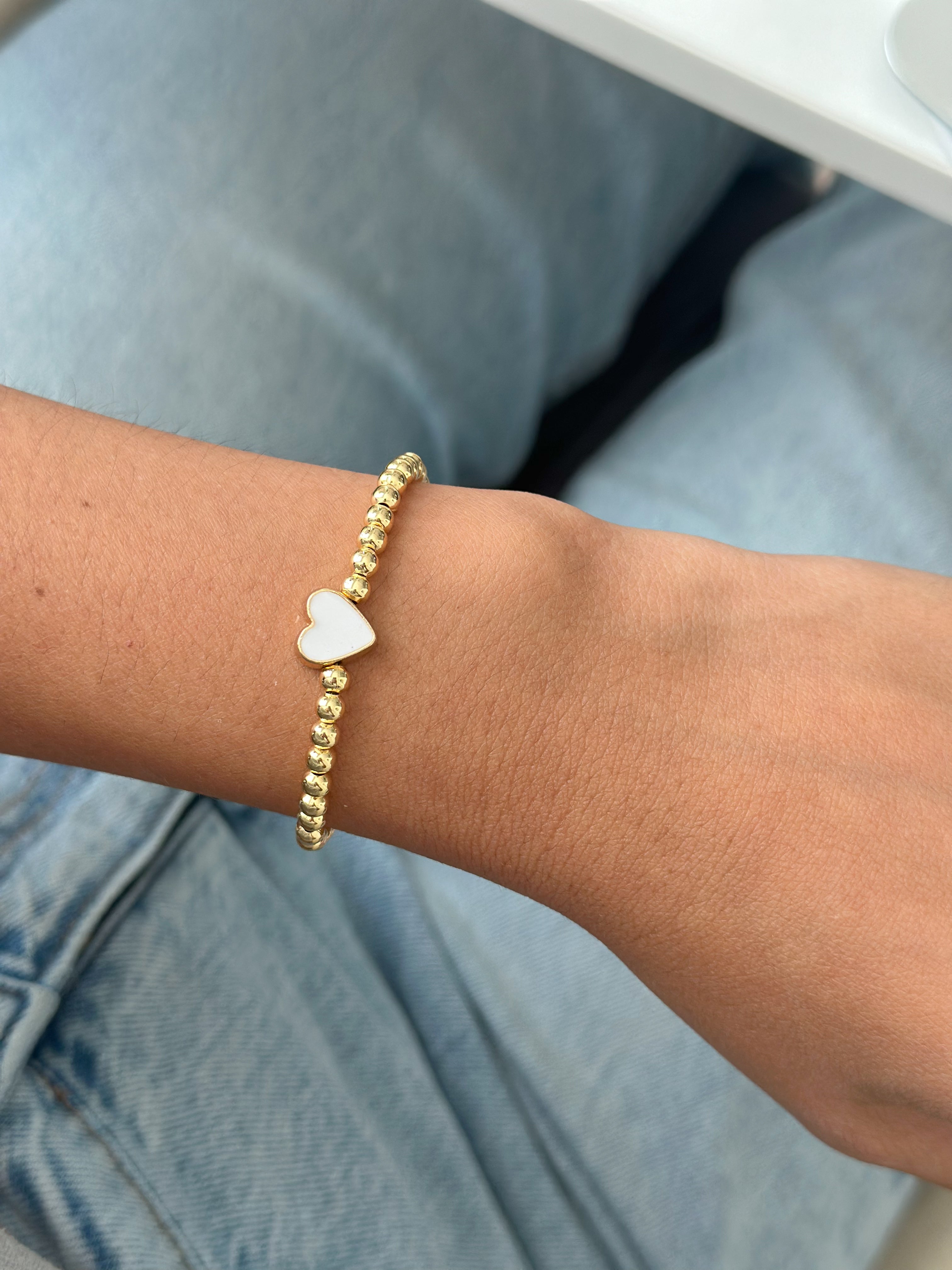 Pulsera Corazón Blanco