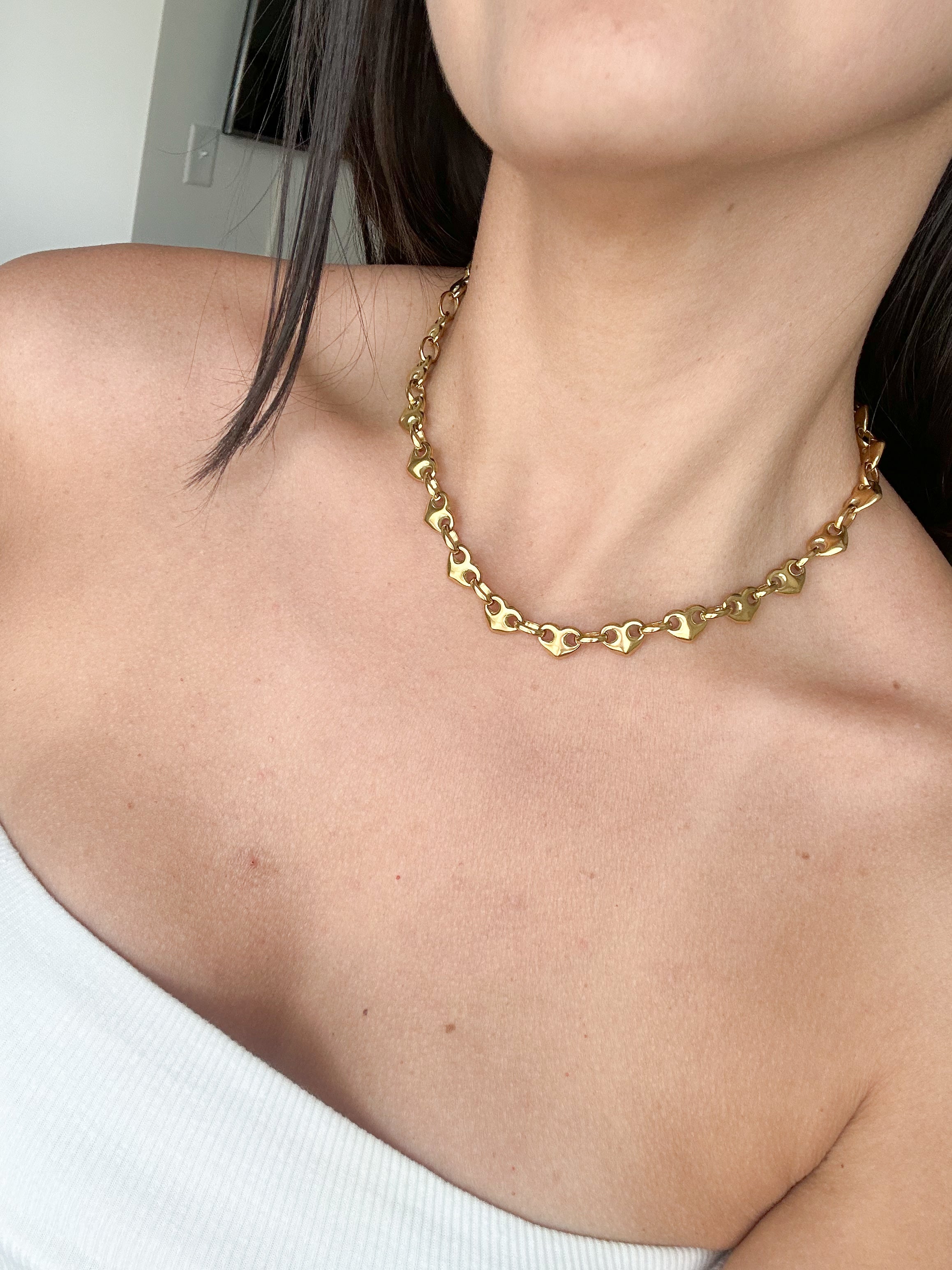 Collar Corazones Dorados
