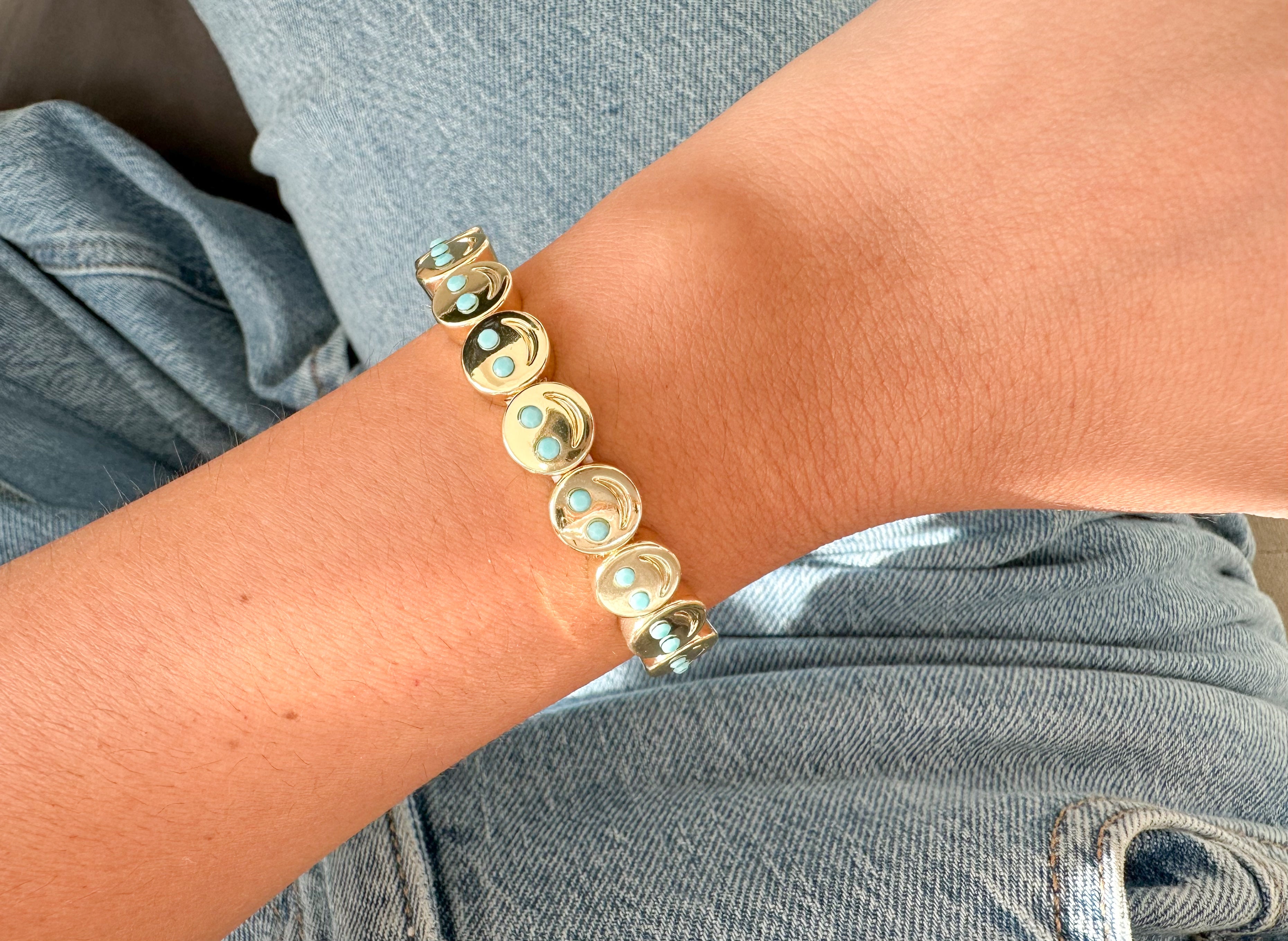 Pulsera Happy Face Azul