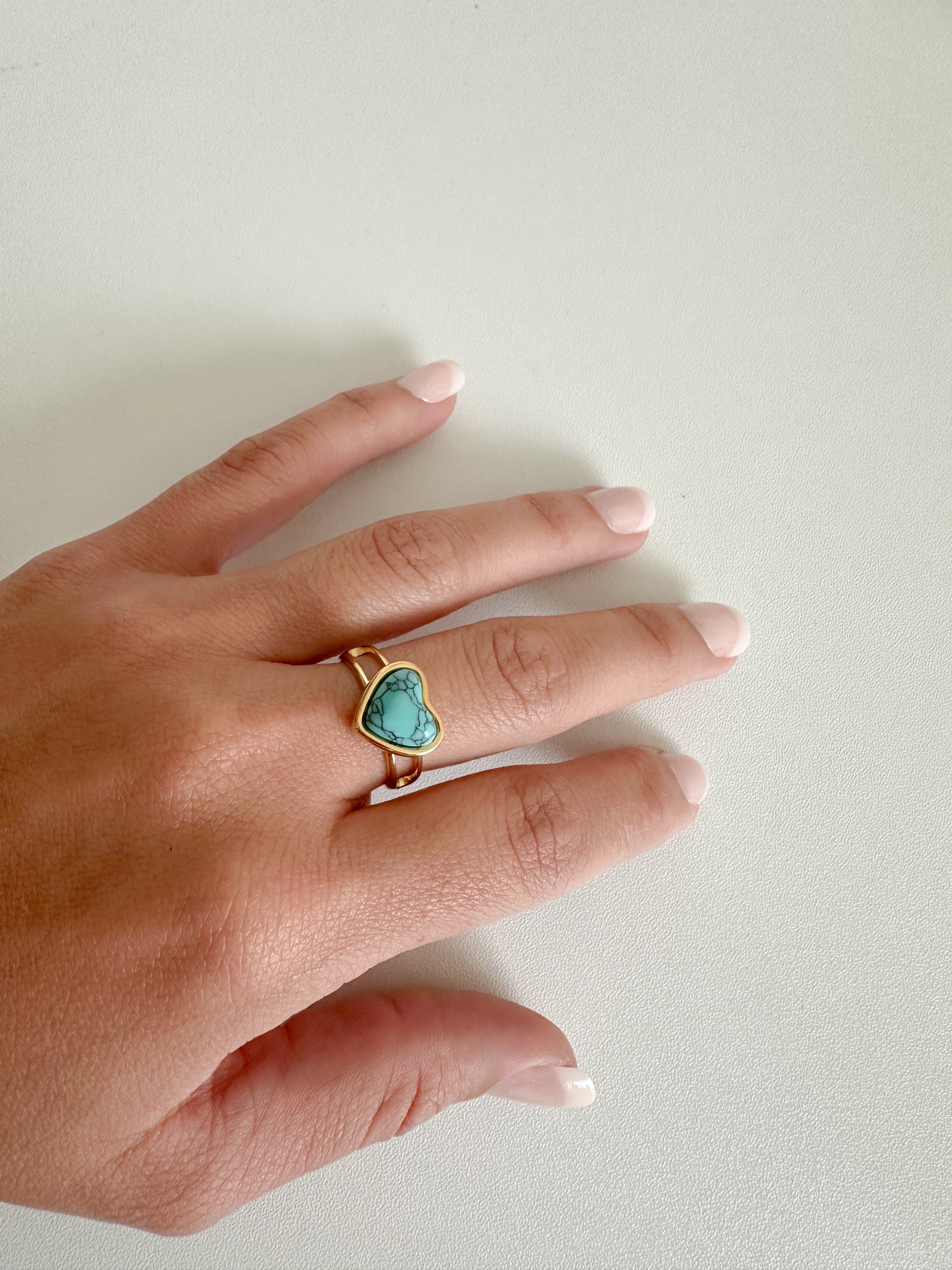 Anillo Corazón Turquesa