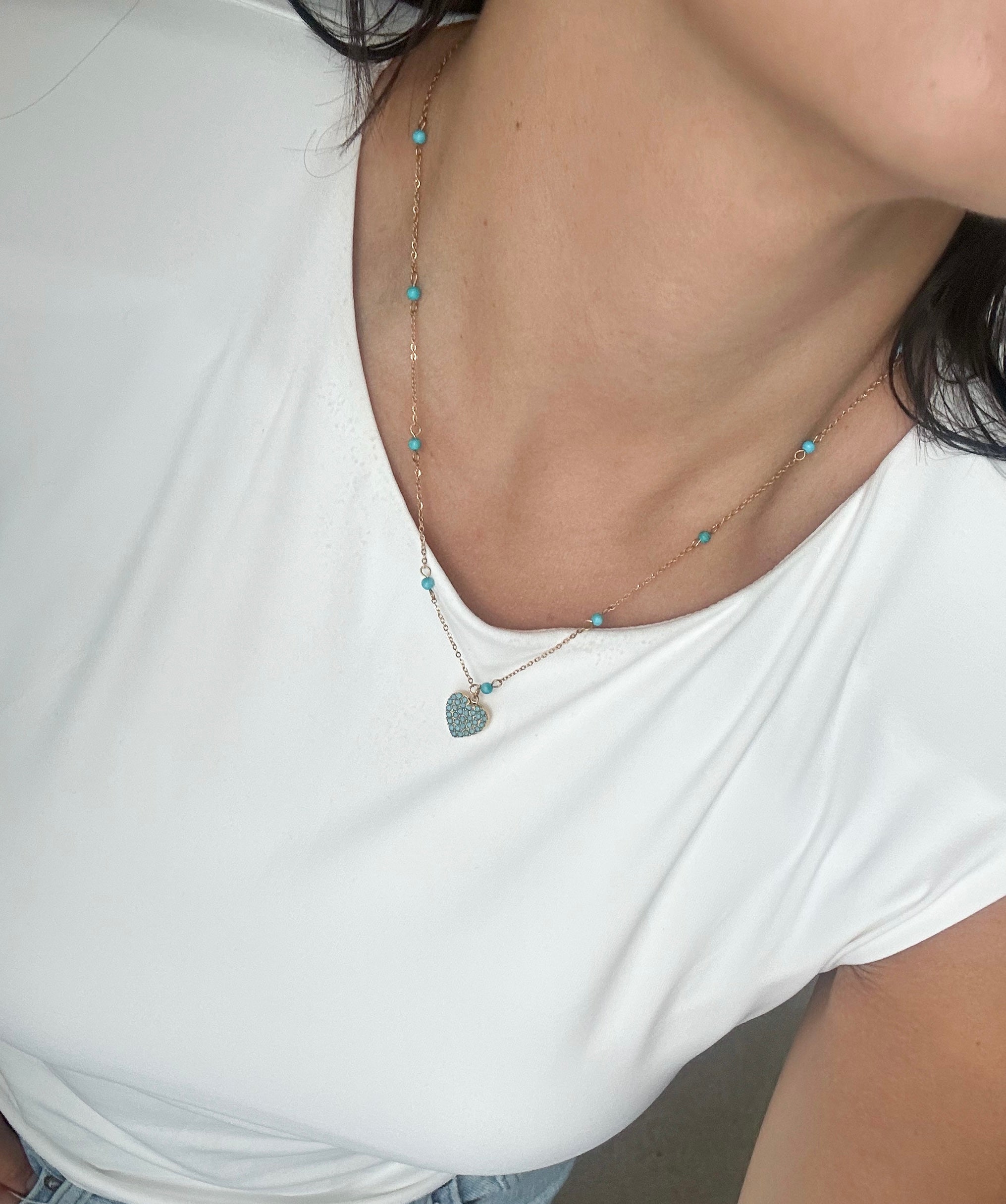 Collar Corazón Turquesa