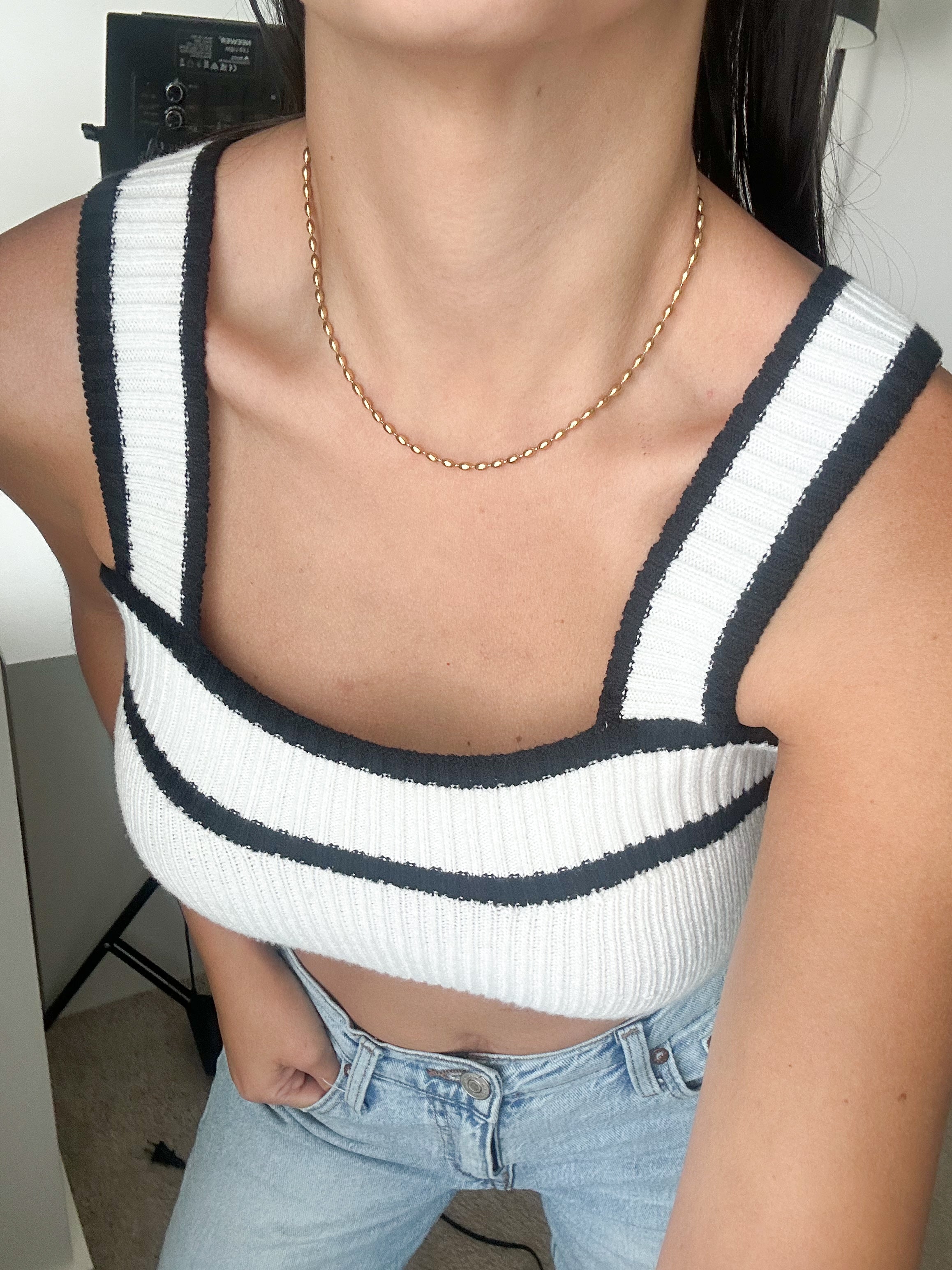 Collar Balines Alargados Dorado