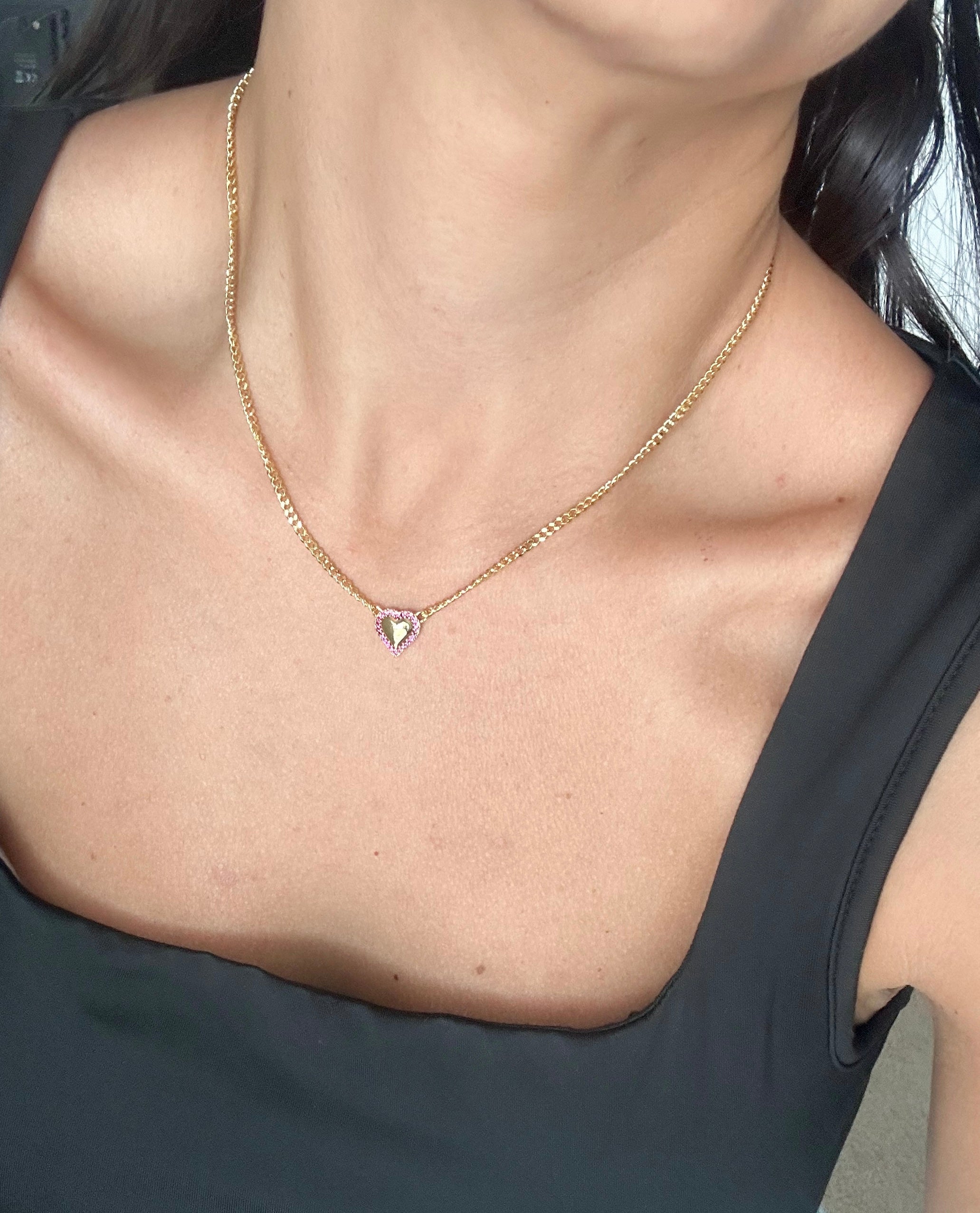 Collar Corazón Fucsia