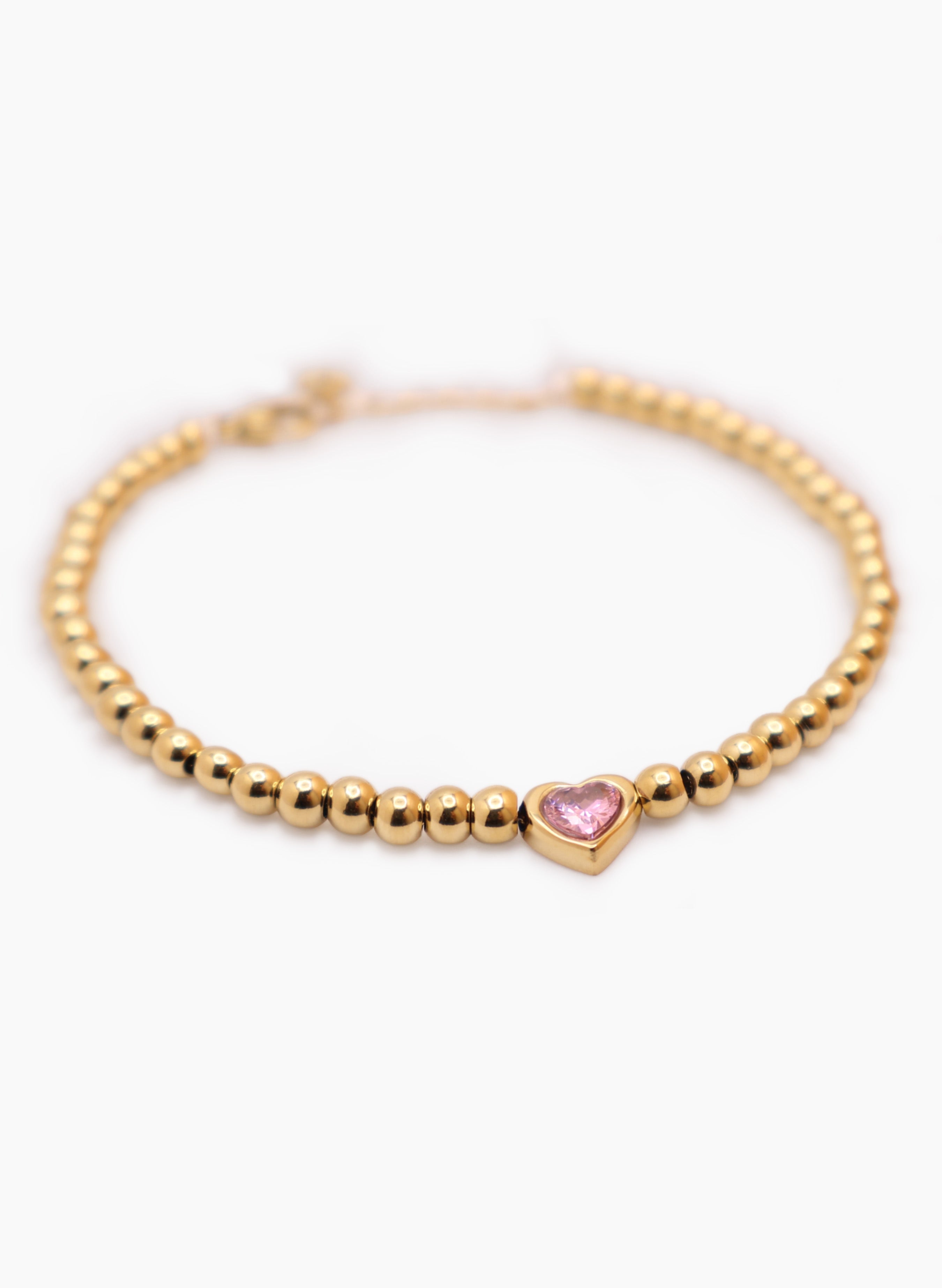 Pulsera Corazón Rosa