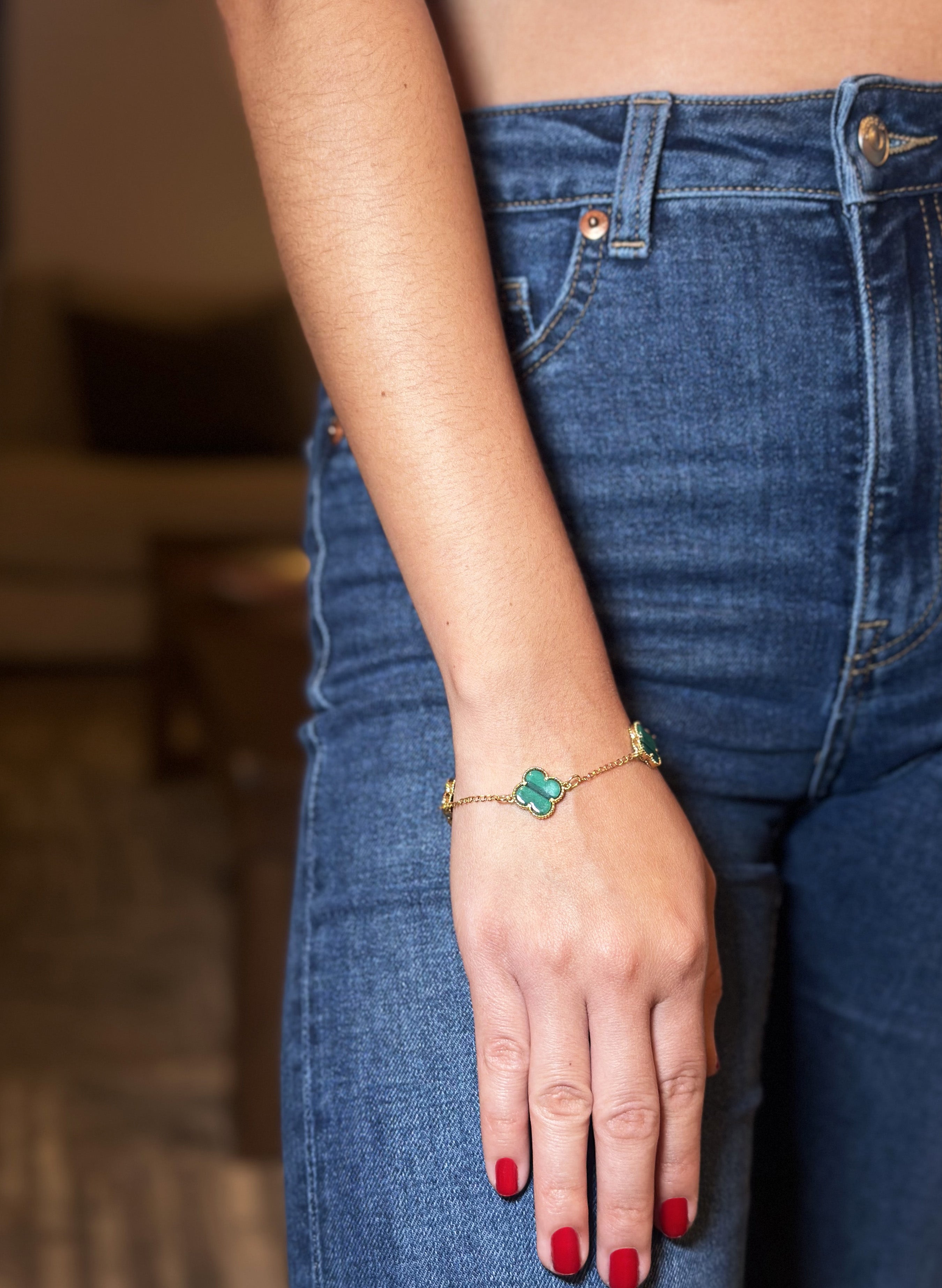 Pulsera Flores Verdes